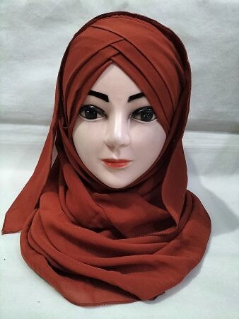 Plain Criss Cross Ready To Wear - Caramel Brown Plain Criss Cross Ready To Wear - Caramel Brown