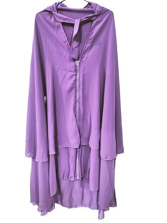 Zipper Hijab With Niqab - Purple