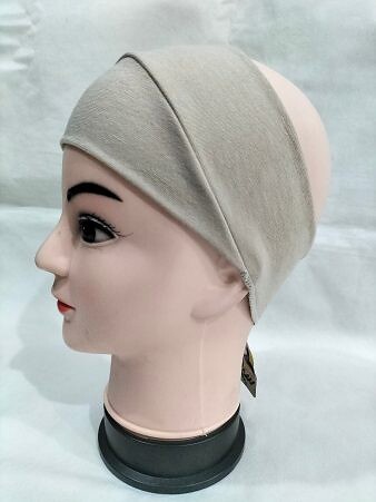 Cotton Jersey Bandana Head Band - Beige Cotton Jersey Bandana Head Band - Beige