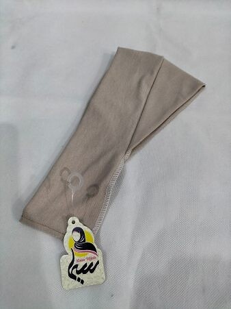 Cotton Jersey Bandana Head Band - Beige Cotton Jersey Bandana Head Band - Beige