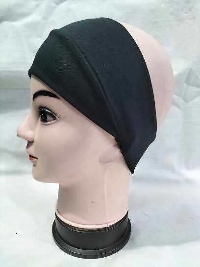 Cotton Jersey Bandana Head Band - Black