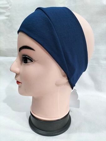 Cotton Jersey Bandana Head Band - Navy Blue