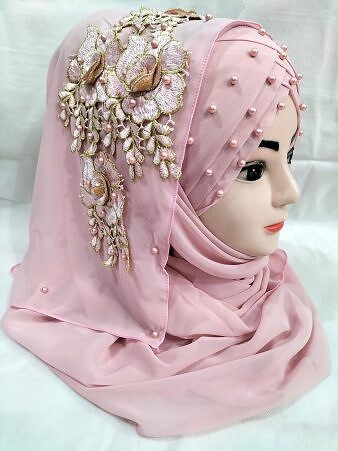 Pearl Ready to Wear with Matching Bunch - Tea Pink