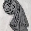 satin silk scarf dark grey