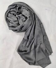 satin silk scarf dark grey