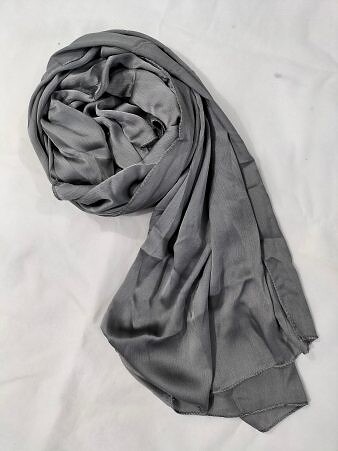 Satin Silk Scarf – Dark Grey Satin Silk Scarf – Dark Grey