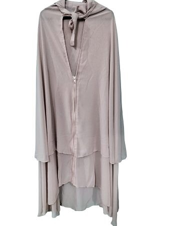 Zipper Hijab With Niqab - Nude Pink