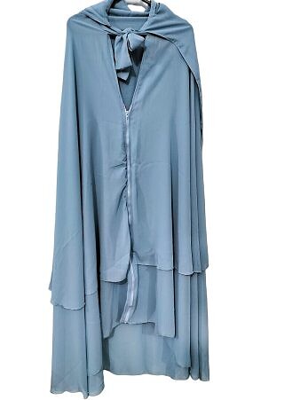Zipper Hijab With Niqab - Sky Blue
