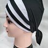 Criss Cross Multi Color Tie Back Bonnet – Black and White Criss Cross Multi Color Tie Back Bonnet – Black and White
