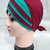 Criss Cross Multi Color Tie Back Bonnet – Deep Pink and Turquoise Criss Cross Multi Color Tie Back Bonnet – Deep Pink and Turquoise