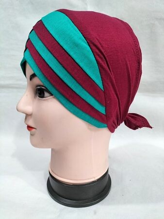 Criss Cross Multi Color Tie Back Bonnet – Deep Pink and Turquoise Criss Cross Multi Color Tie Back Bonnet – Deep Pink and Turquoise