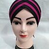 Criss Cross Multi Color Tie Back Bonnet – Pink and Black