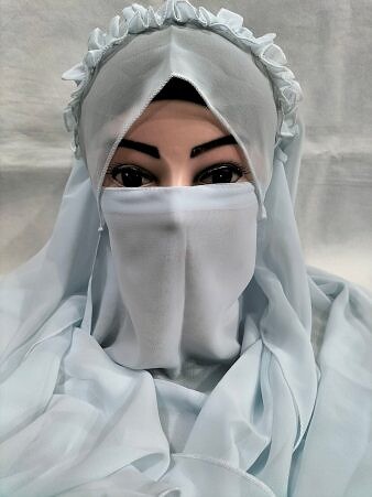 Crown Ready to Wear Niqab - Baby Blue Crown Ready to Wear Niqab - Baby Blue