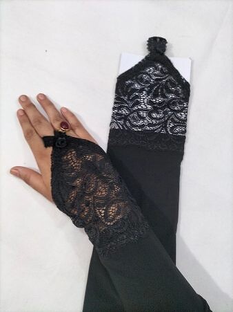 Net Fancy Sleeves - Black