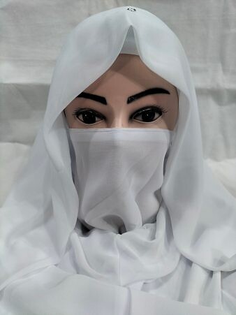 Plain Niqab Ready to Wear - Bright White