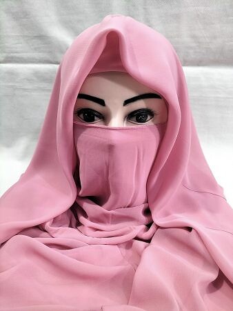 Plain Niqab Ready to Wear - Candy Pink