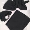 Plain Three Piece Matching Hijab Set – Black