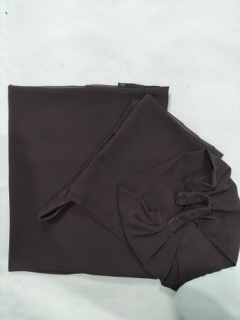 Three Piece Matching Hijab Set - Dark Brown