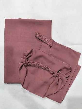 Three Piece Matching Hijab Set - Tea Pink