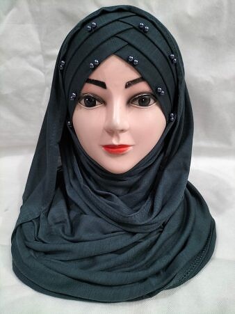 Turkish Pearl Criss Cross Ready to Wear - Dark Grey Turkish Pearl Criss Cross Ready to Wear - Dark Grey