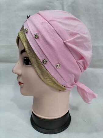 Fancy Criss Cross Tie Back Bonnet - Baby Pink