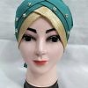 Fancy Criss Cross Tie Back Bonnet - Turquoise
