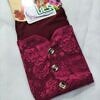 fancy sleeves with buttons maroon