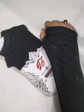 Fancy Sleeves with Stones (Thumb) - Black