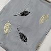 Gold Leaf Lawn Scarf - Grey