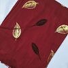 Gold Leaf Lawn Scarf - Maroon