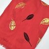 Gold Leaf Lawn Scarf - Red Gold Leaf Lawn Scarf - Red