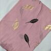 gold leaf lawn scarf tea pink