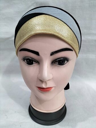 Golden Fancy Tie Back Bonnet - Grey and Black