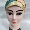 Golden Fancy Tie Back Bonnet - Peach and Green