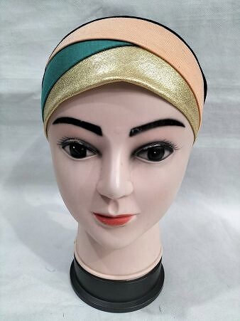 Golden Fancy Tie Back Bonnet - Peach and Green
