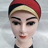 Golden Fancy Tie Back Bonnet - Red and Black