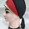 Golden Fancy Tie Back Bonnet - Red and Black
