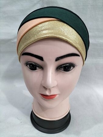 Golden Fancy Tie Back Bonnet - Sea Green and Peach