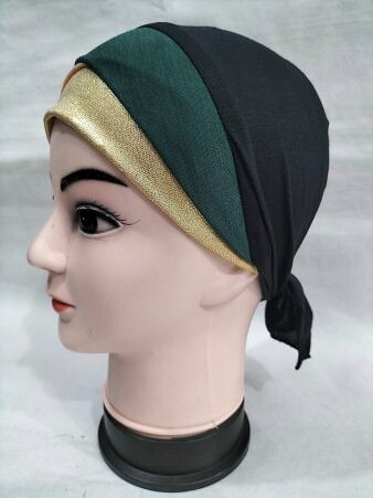 Golden Fancy Tie Back Bonnet - Sea Green and Peach
