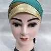 Golden Fancy Tie Back Bonnet - Turquoise and Camel