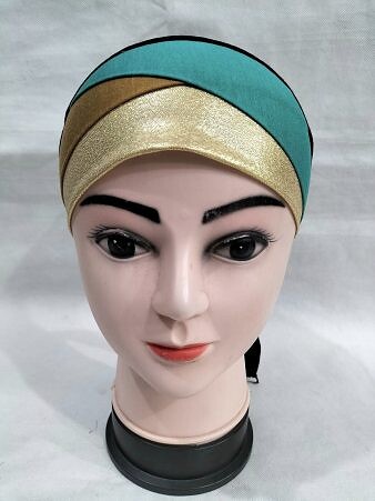 Golden Fancy Tie Back Bonnet - Turquoise and Camel