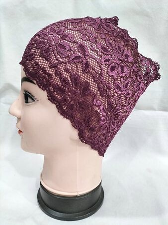 Lace Hijab Band - Burgundy Lace Hijab Band - Burgundy