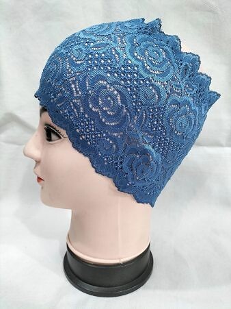 Lace Hijab Band - Denim Blue Lace Hijab Band - Denim Blue
