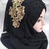 pearl ready to wear with golden flower bunch black
