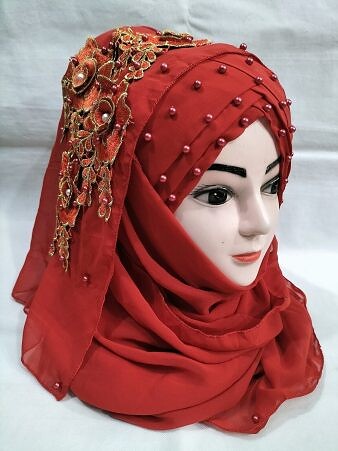 Pearl Ready to Wear with Matching Bunch - Apple Red