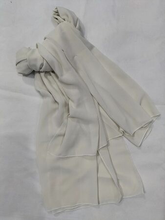 Plain Chiffon Scarf - Ash White