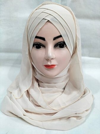 Plain Criss Cross Ready To Wear - Beige Plain Criss Cross Ready To Wear - Beige