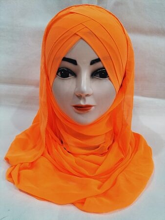 Plain Criss Cross Ready To Wear - Neon Orange