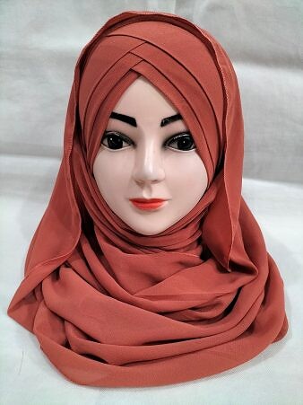 Plain Criss Cross Ready To Wear - Rust Brown