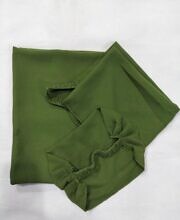 three piece matching hijab set forest green